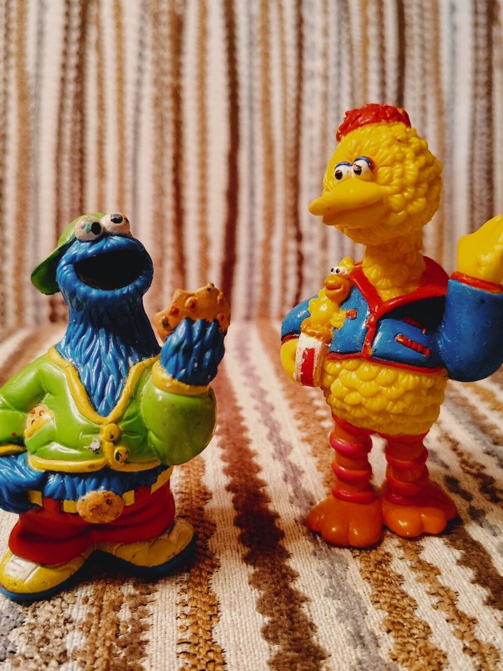 Vintage Sesame Street Hip Hop Cookie Monster Big Bird With BoomBox Toys Mattel